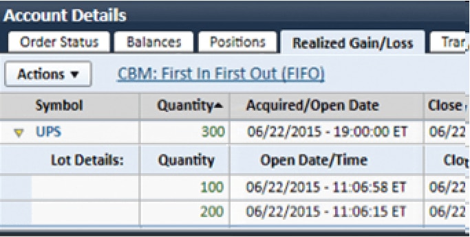 account details screen