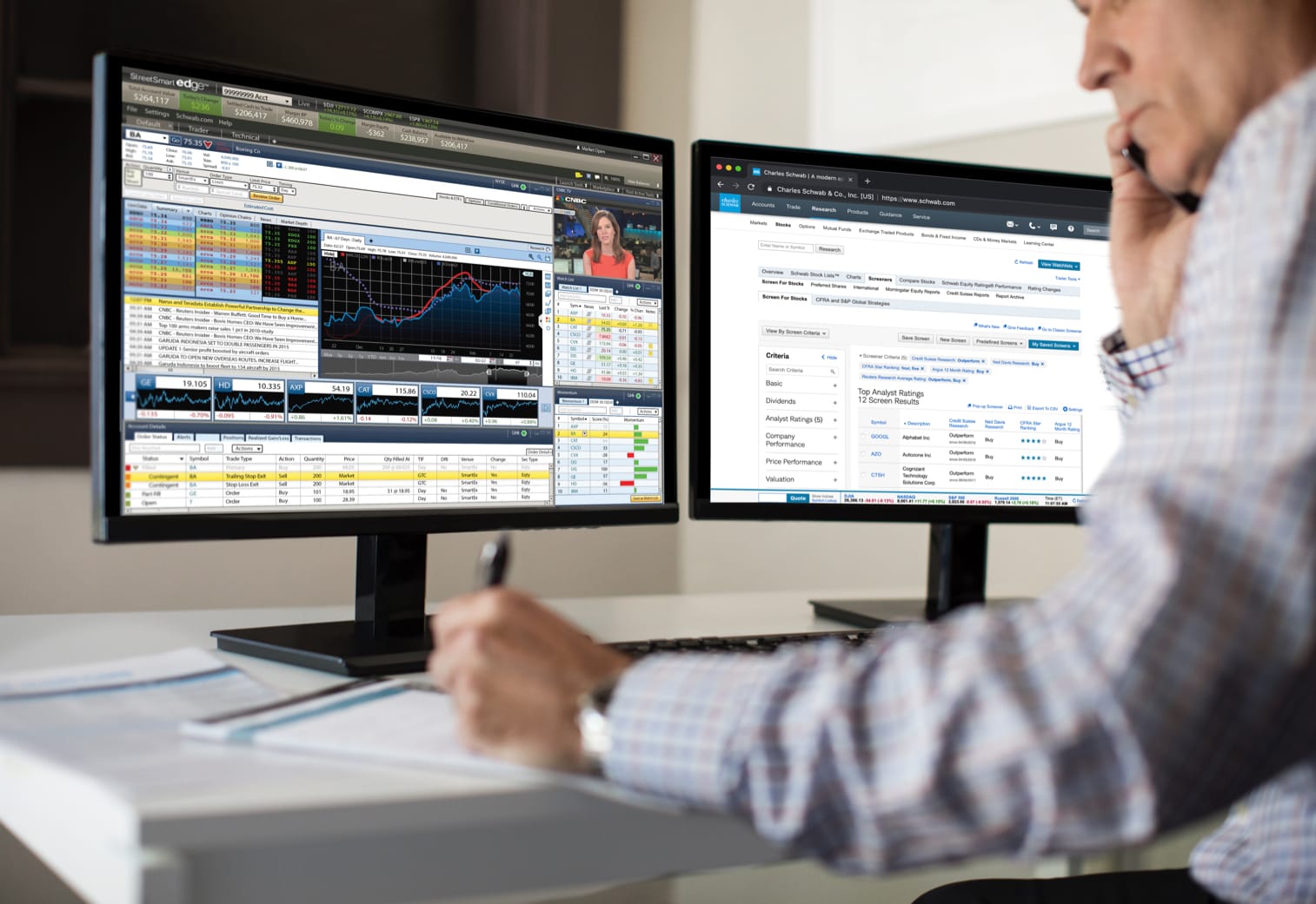 Computer screen reading $4.95 Online Equity Trades + $0.65 Option Per Contract