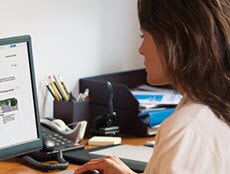 woman at a computer