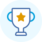 An illustrated icon depicting a trophy cup with a star in the center.