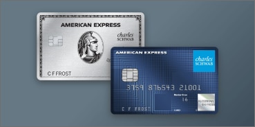 One Silver and One Blue Amex Card