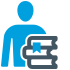 Person with books icon