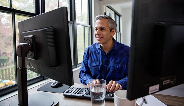 Man using his computer