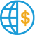 Globe with dollar sign icon