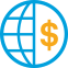 Globe with dollar sign icon