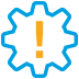 Gear with exclamation point icon