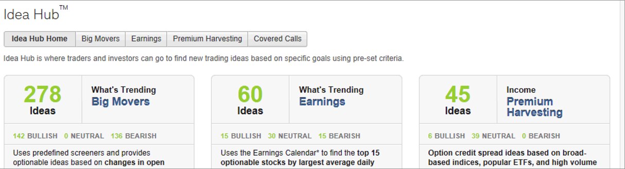 Screenshot of Idea Hub tool