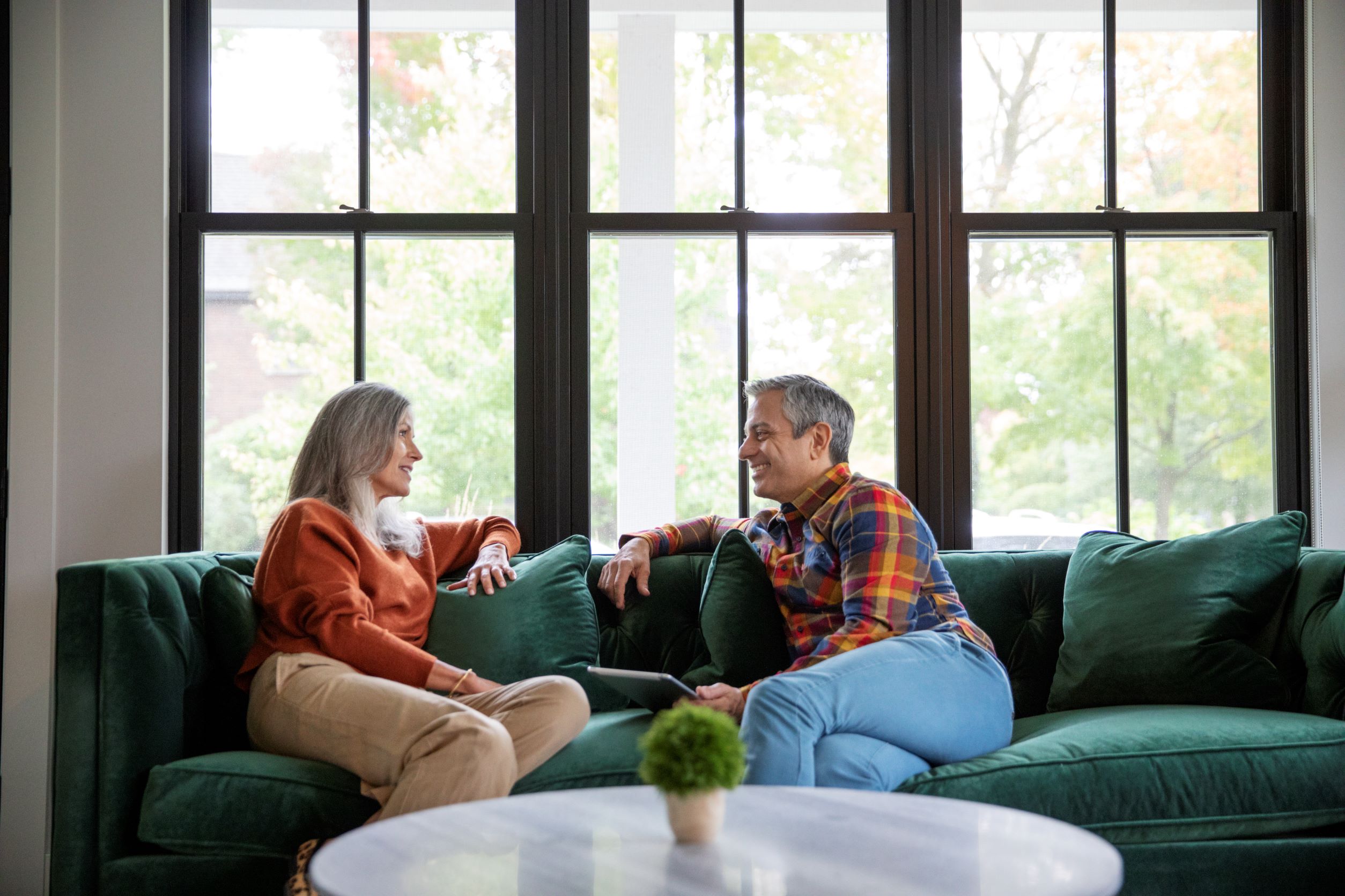 Couple sitting on a couch