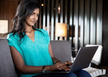 PCRA woman at computer