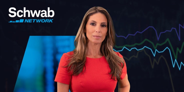 Host Nicole Petallides appears next to the Schwab network logo.