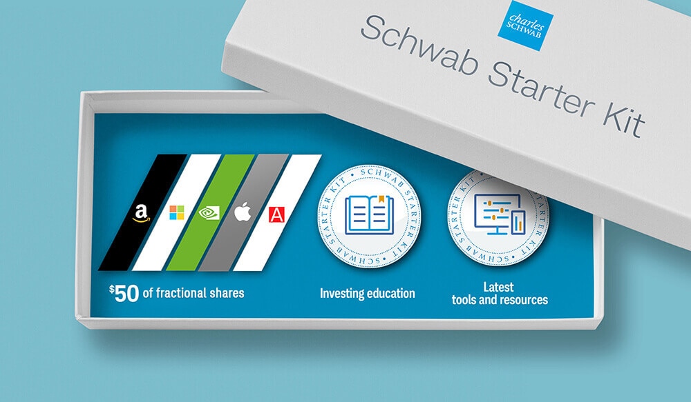 Schwab Starter Kit - $50 of Fractional Shares - Investing education - Latest tools and resources