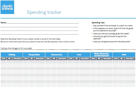 Spending tracker screenshot