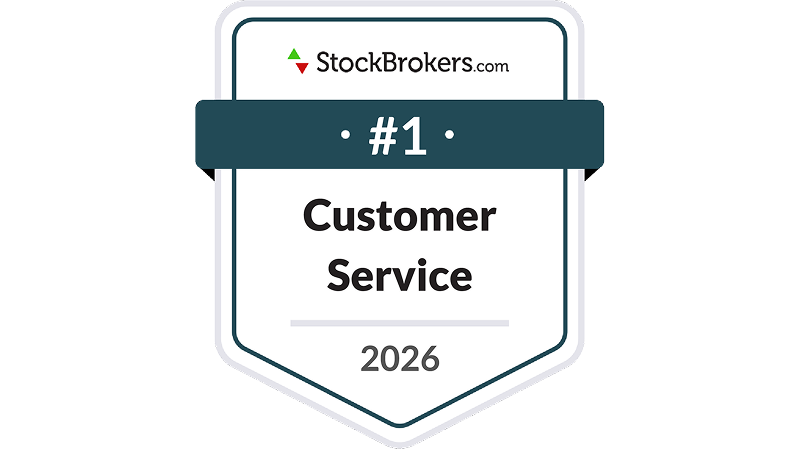 StockBrokers.com award badge: Best Customer Service, 2026