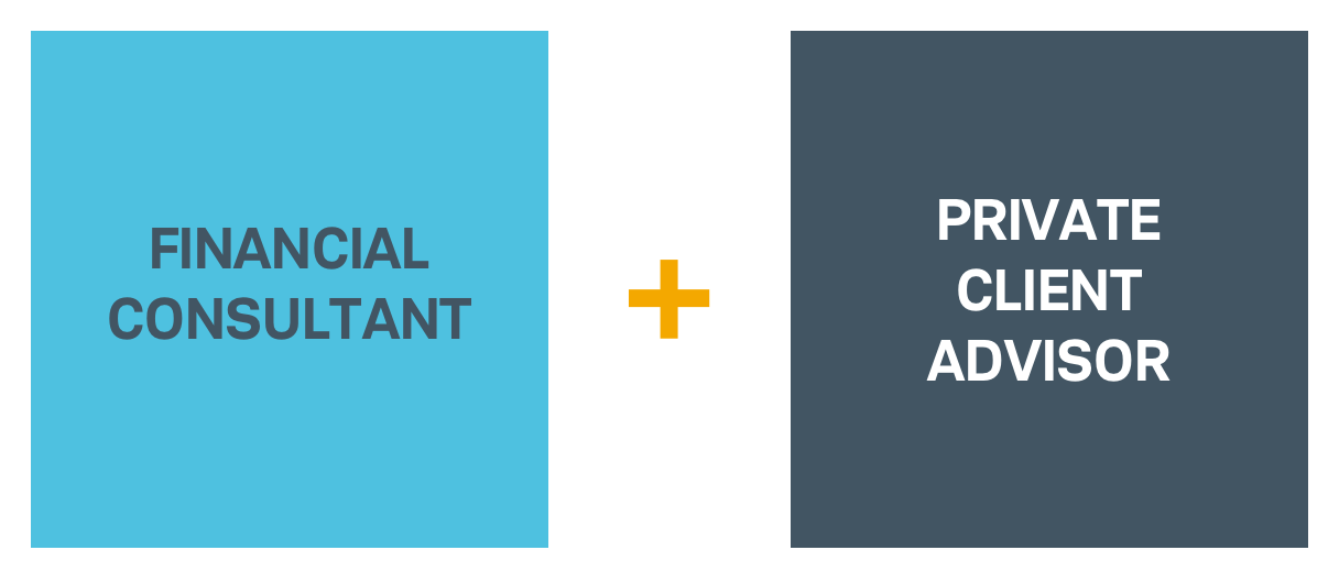 Financial Consultant box plus Private Client Advisor graphic.