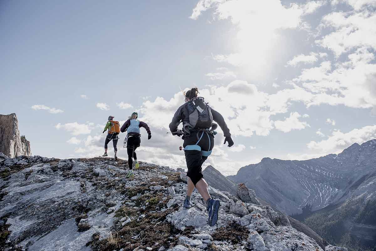 People climbing a mountain image