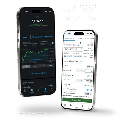 Mobile app screen with accompanying text showing 4.8 rating and 5 stars on the Apple App Store (For illustrative purposes only).